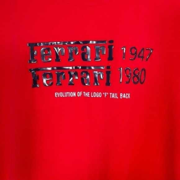 FERRARI | OFFICIAL  PRODUCT RED BRAND LOGO TSHIRT - Picture 5 of 10